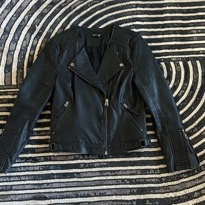 Women's Black  Vegan Leather Jacket